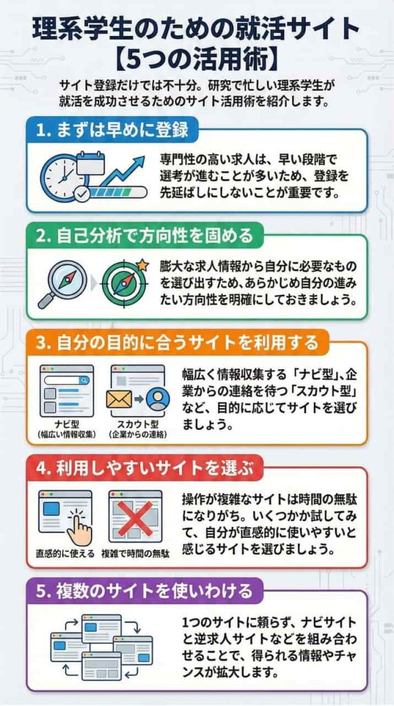 理系学生が就活サイトを使いこなすポイント